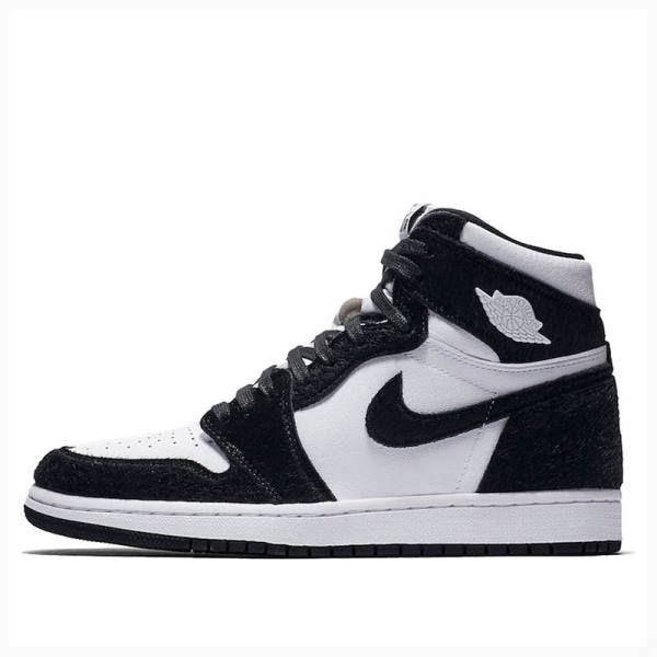 White / Black Women\'s Nike High OG Panda Basketball Shoes Air Jordan 1 | JD-158XB