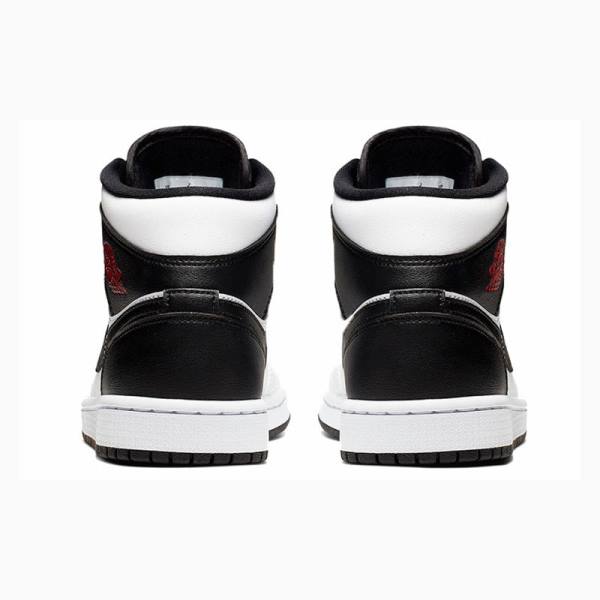 White / Black Women's Nike Mid Basketball Shoes Air Jordan 1 | JD-978NV