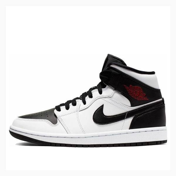 White / Black Women\'s Nike Mid Basketball Shoes Air Jordan 1 | JD-978NV