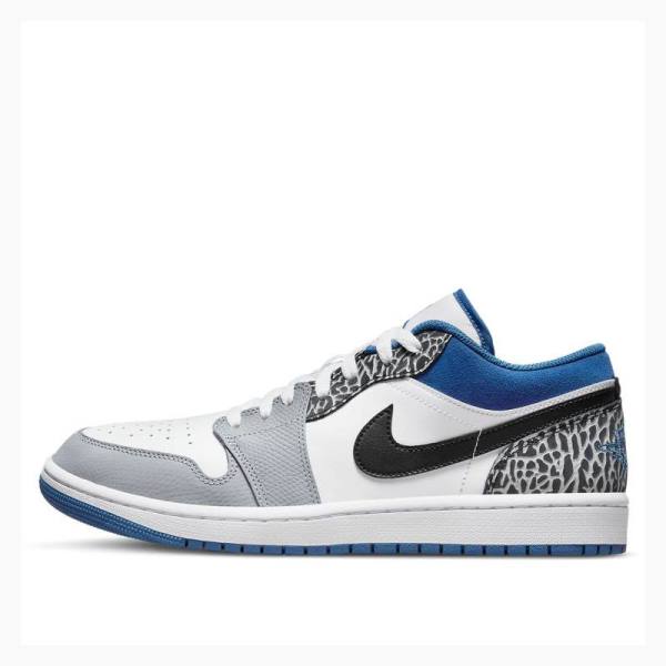 White / Blue / Grey Men\'s Nike Low SE Sneakers Air Jordan 1 | JD-678OP