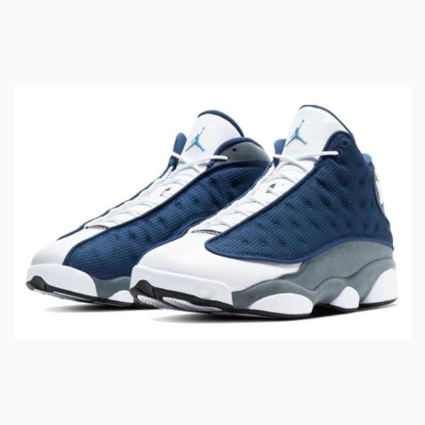 White / Blue / Grey Men's Nike Retro Flint Basketball Shoes Air Jordan 13 | JD-172LI