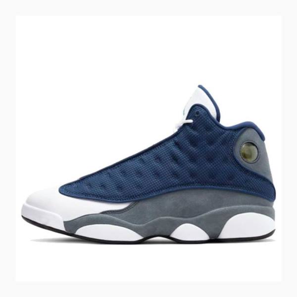 White / Blue / Grey Men\'s Nike Retro Flint Basketball Shoes Air Jordan 13 | JD-172LI