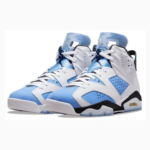 White / Blue Men's Nike Retro Basketball Shoes Air Jordan 6 | JD-276SU