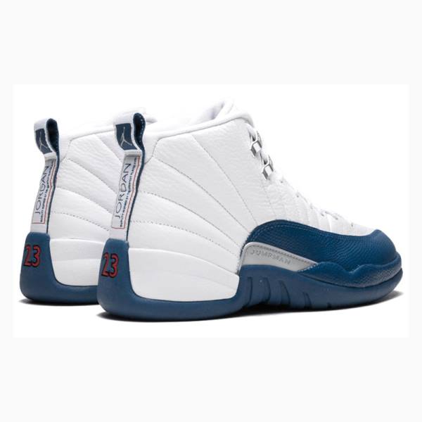 White / Blue Men's Nike Retro French Basketball Shoes Air Jordan 12 | JD-849YN