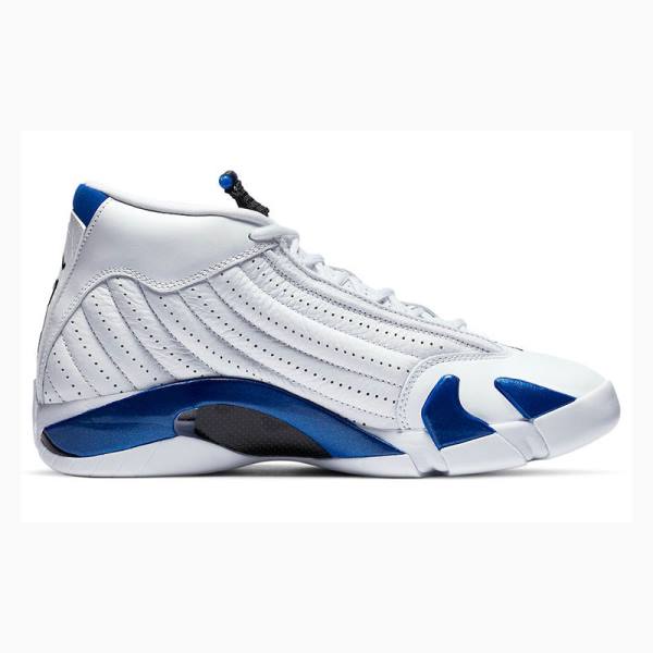 White / Blue Men's Nike Retro Hyper Royal Basketball Shoes Air Jordan 14 | JD-507KG