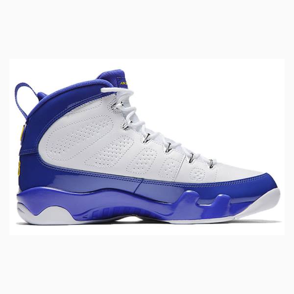 White / Blue Men's Nike Retro Kobe Bryant Basketball Shoes Air Jordan 9 | JD-420UY