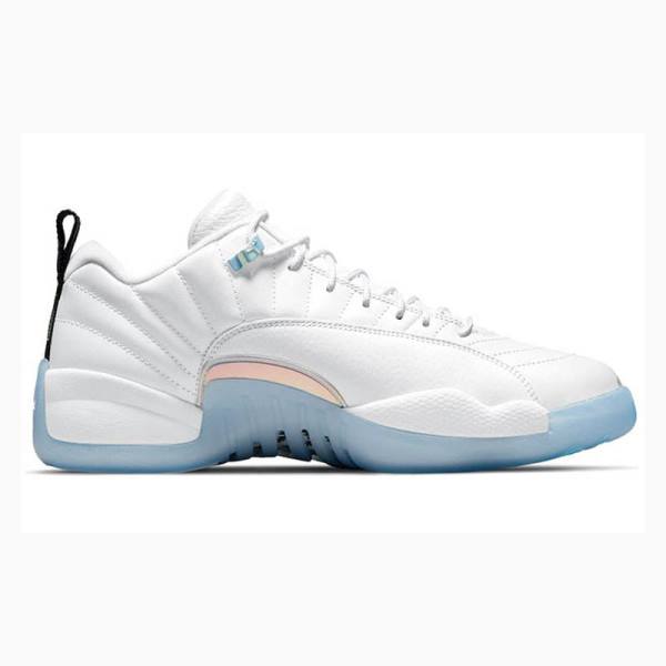 White / Blue Men's Nike Retro Low Lagoon Pulse Easter Egg Sneakers Air Jordan 12 | JD-748PT