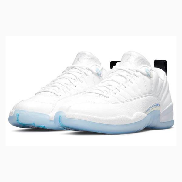 White / Blue Men's Nike Retro Low Lagoon Pulse Easter Egg Sneakers Air Jordan 12 | JD-748PT