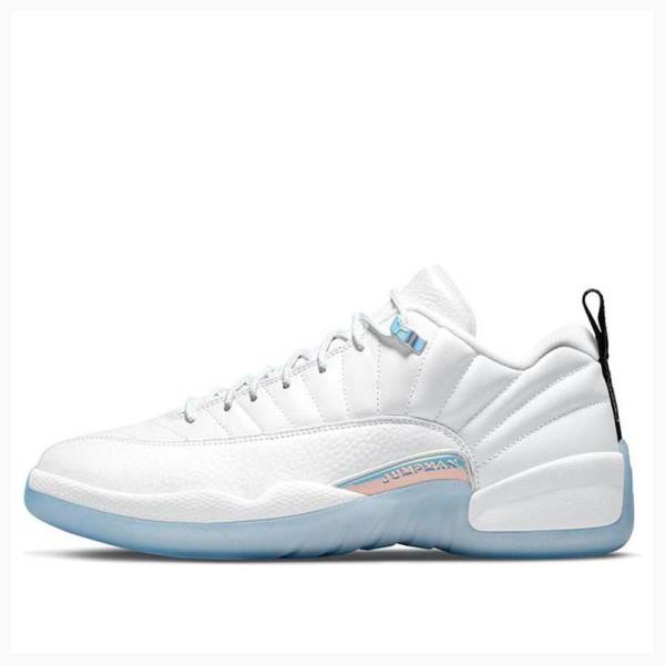 White / Blue Men\'s Nike Retro Low Lagoon Pulse Easter Egg Sneakers Air Jordan 12 | JD-748PT