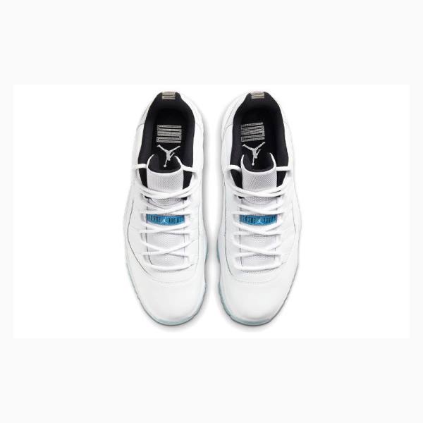 White / Blue Men's Nike Retro Low Legend Sneakers Air Jordan 11 | JD-567BU