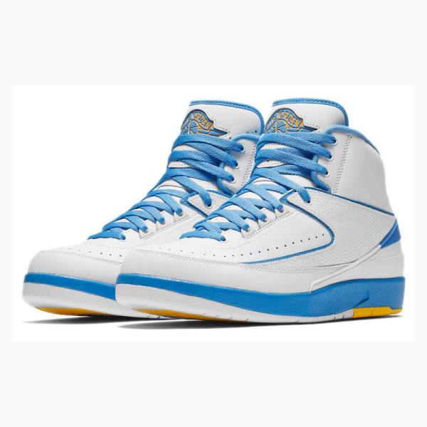 White / Blue Men's Nike Retro Melo Basketball Shoes Air Jordan 2 | JD-624MD