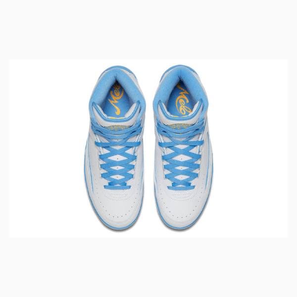 White / Blue Men's Nike Retro Melo Basketball Shoes Air Jordan 2 | JD-624MD