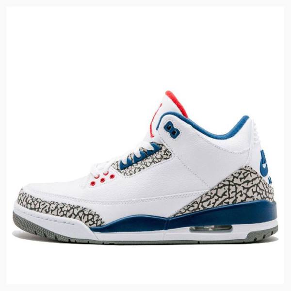 White / Blue Men\'s Nike Retro OG Retro Basketball Shoes Air Jordan 3 | JD-986JC