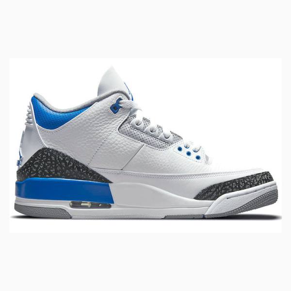 White / Blue Men's Nike Retro Racer Basketball Shoes Air Jordan 3 | JD-231ES