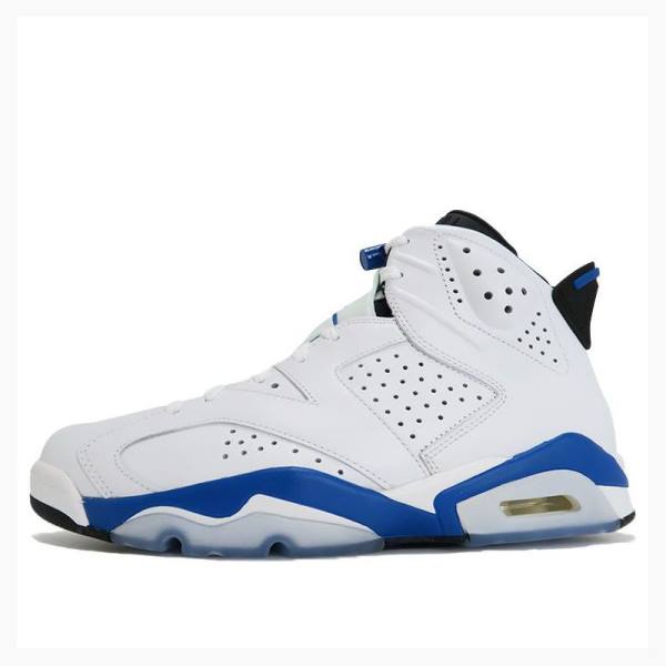 White / Blue Men\'s Nike Retro Sport Basketball Shoes Air Jordan 6 | JD-810KB