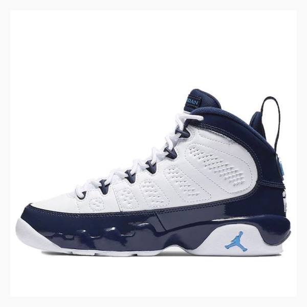 White / Blue Men\'s Nike Retro UNC Basketball Shoes Air Jordan 9 | JD-206SC