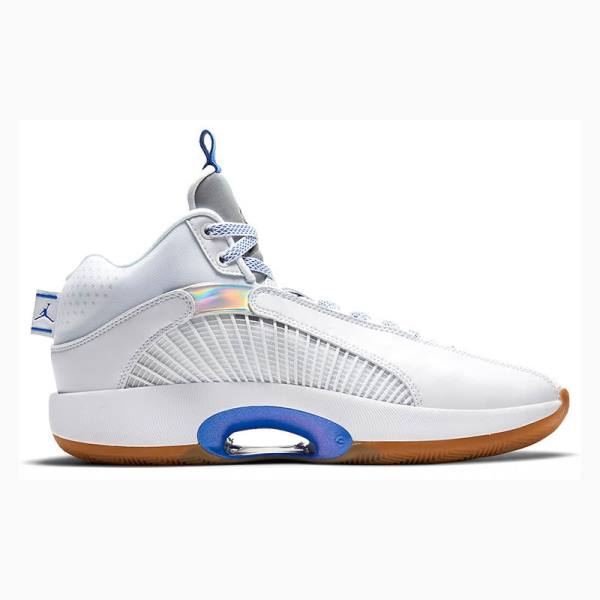 White / Blue Men's Nike SH PF Sisterhood Basketball Shoes Air Jordan 35 | JD-726DZ