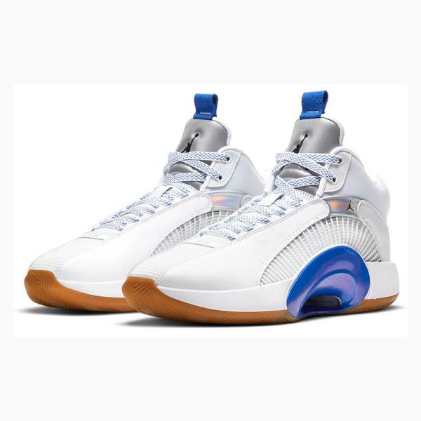 White / Blue Men's Nike SH PF Sisterhood Basketball Shoes Air Jordan 35 | JD-726DZ