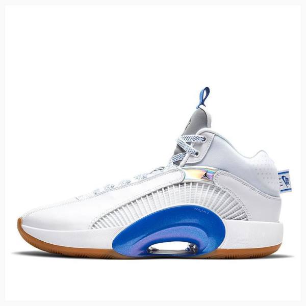 White / Blue Men\'s Nike SH PF Sisterhood Basketball Shoes Air Jordan 35 | JD-726DZ