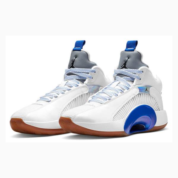 White / Blue Men's Nike Sisterhood' Basketball Shoes Air Jordan 35 | JD-392KD