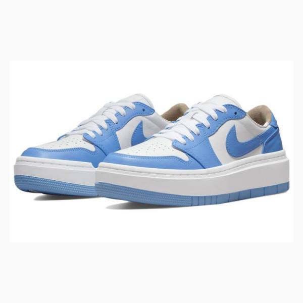 White / Blue Women's Nike Elevate Low SE Sneakers Air Jordan 1 | JD-781BO