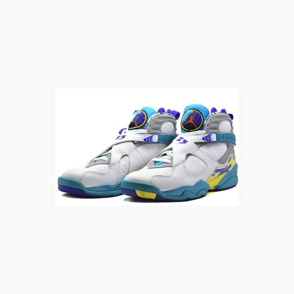 White / Blue Women's Nike Retro Basketball Shoes Air Jordan 8 | JD-168IJ