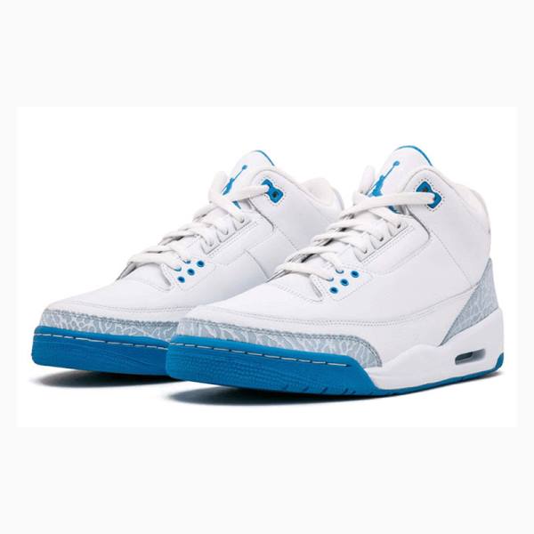 White / Blue Women's Nike Retro Basketball Shoes Air Jordan 3 | JD-376EZ