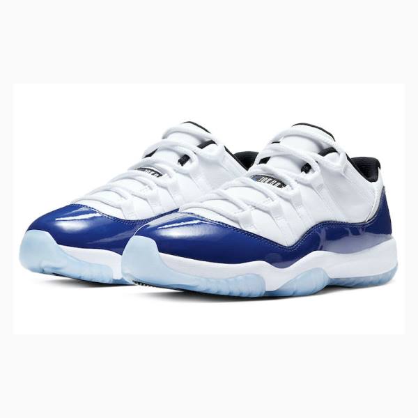 White / Blue Women's Nike Retro Low Concord Sketch Sneakers Air Jordan 11 | JD-697WT