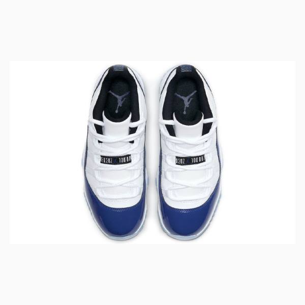 White / Blue Women's Nike Retro Low Concord Sketch Sneakers Air Jordan 11 | JD-697WT