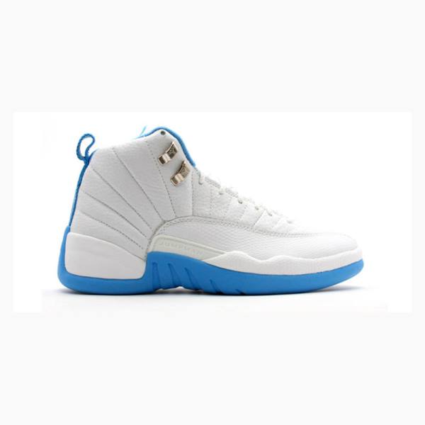 White / Blue Women's Nike Retro UNC Basketball Shoes Air Jordan 12 | JD-435EI