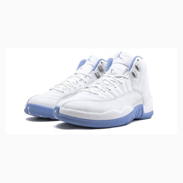 White / Blue Women's Nike Retro UNC Basketball Shoes Air Jordan 12 | JD-435EI