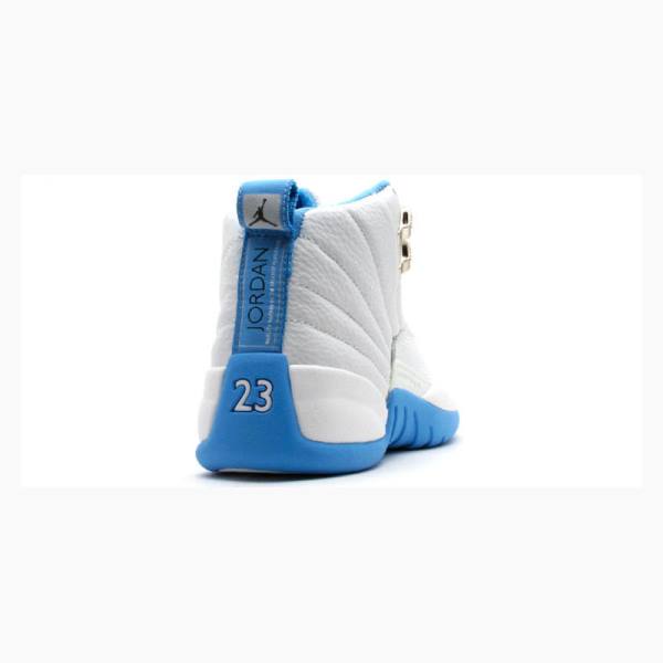 White / Blue Women's Nike Retro UNC Basketball Shoes Air Jordan 12 | JD-435EI