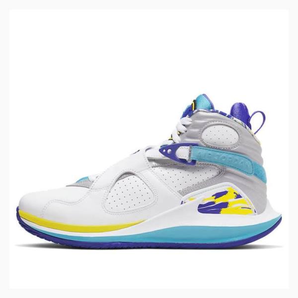 White / Blue / Yellow Women\'s Nike X Court Air Zoom Zero Basketball Shoes Air Jordan 8 | JD-528RV