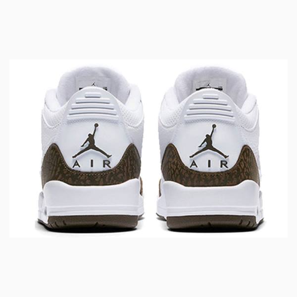 White / Brown Men's Nike Retro Mocha Basketball Shoes Air Jordan 3 | JD-258YC