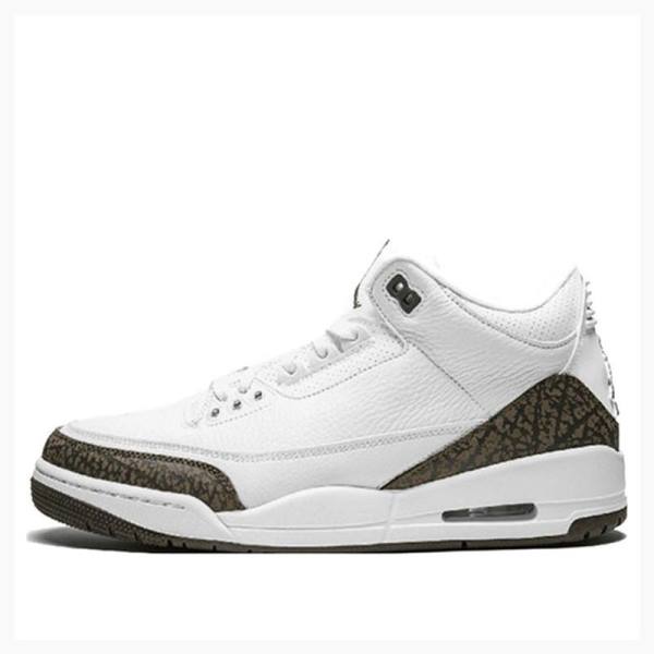 White / Brown Men\'s Nike Retro Mocha Basketball Shoes Air Jordan 3 | JD-258YC