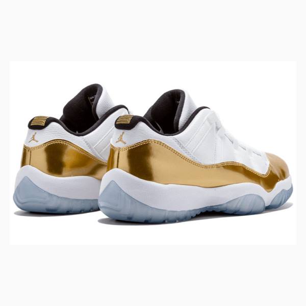 White / Gold Men's Nike Retro Low Closing Ceremony Sneakers Air Jordan 11 | JD-961ZE