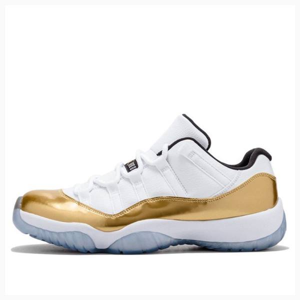 White / Gold Men\'s Nike Retro Low Closing Ceremony Sneakers Air Jordan 11 | JD-961ZE