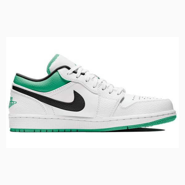 White / Green / Black Men's Nike Retro Low Sneakers Air Jordan 1 | JD-295MZ