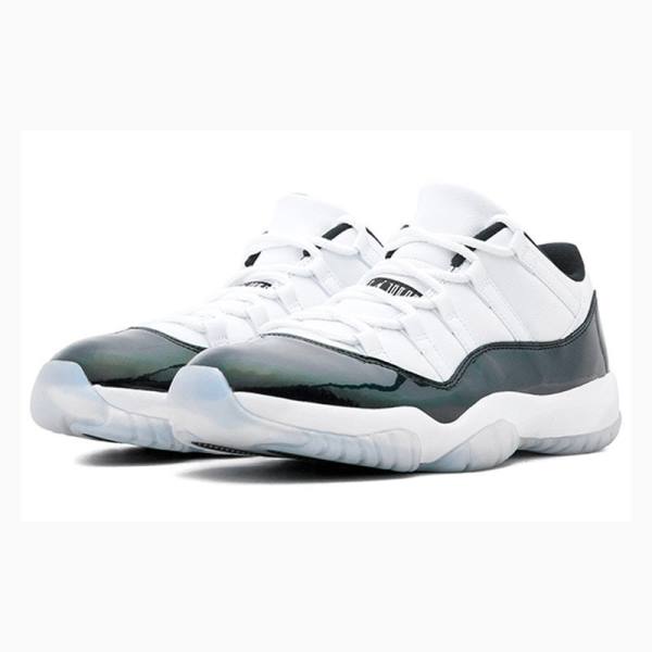 White / Green Men's Nike Retro Low Iridescent Sneakers Air Jordan 11 | JD-289UA