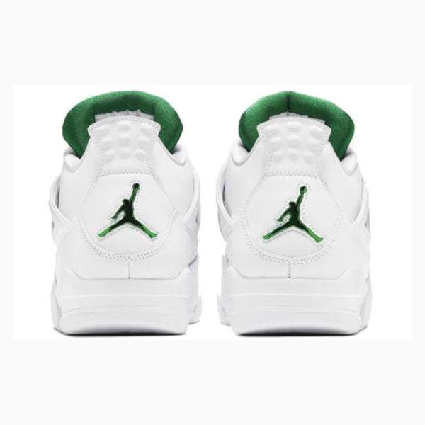 White / Green Men's Nike Retro Metallic Pack Basketball Shoes Air Jordan 4 | JD-691EA