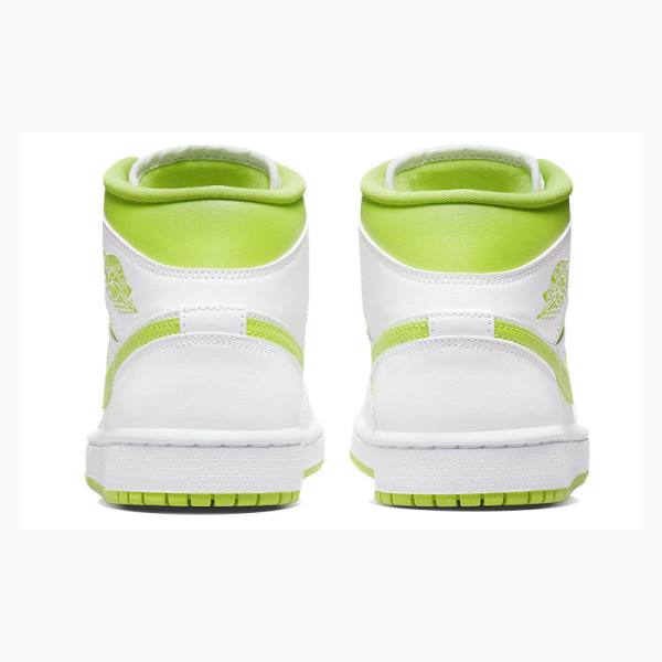 White / Green Women's Nike Mid Basketball Shoes Air Jordan 1 | JD-632ZQ