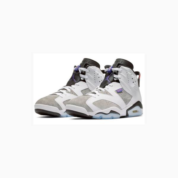 White / Grey / Black Men's Nike Retro LTR Flint Basketball Shoes Air Jordan 6 | JD-809DV