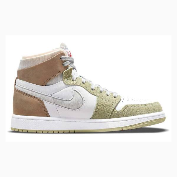 White / Grey / Brown Women's Nike Zoom Air CMFT Aura Basketball Shoes Air Jordan 1 | JD-403KR