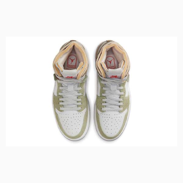 White / Grey / Brown Women's Nike Zoom Air CMFT Aura Basketball Shoes Air Jordan 1 | JD-403KR