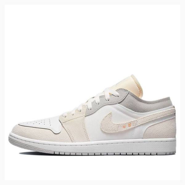 White / Grey Men\'s Nike Low Inside Out Sneakers Air Jordan 1 | JD-281JG