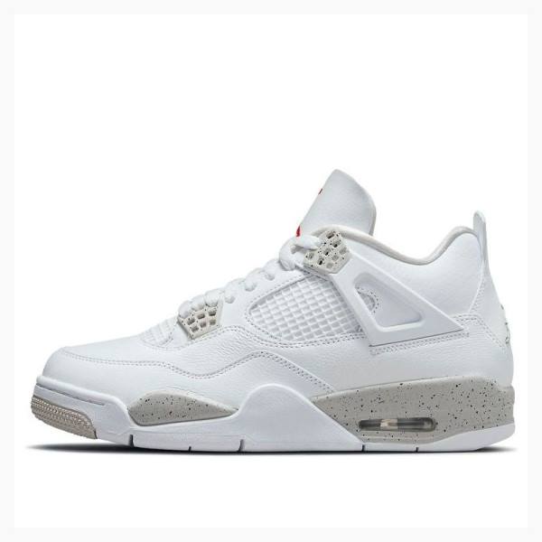 White / Grey Men\'s Nike Retro Oreo Tech Basketball Shoes Air Jordan 4 | JD-376EA