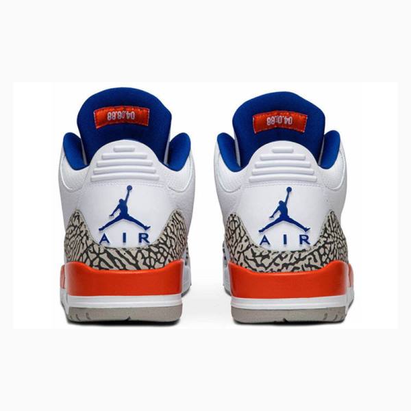 White / Grey / Orange Men's Nike Retro Knicks Basketball Shoes Air Jordan 3 | JD-372BO