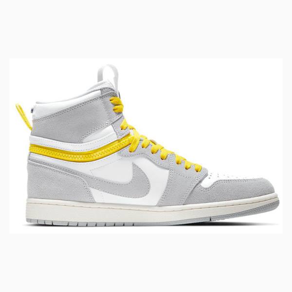 White / Grey / Yellow Men's Nike High Switch Basketball Shoes Air Jordan 1 | JD-089PY