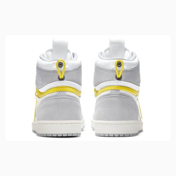 White / Grey / Yellow Men's Nike High Switch Basketball Shoes Air Jordan 1 | JD-089PY