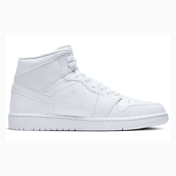 White Men's Nike Mid Basketball Shoes Air Jordan 1 | JD-078BS